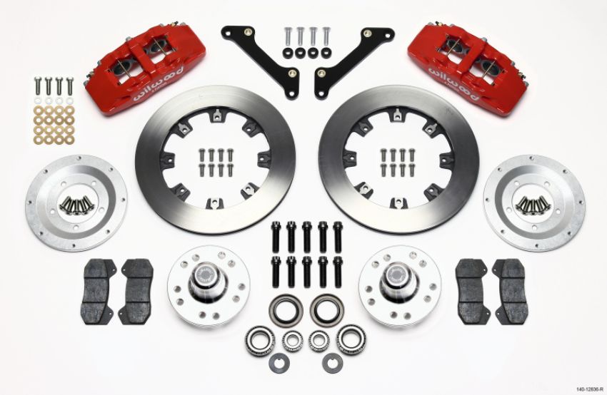 Wilwood 140-12836-R Dynapro 6 Front Hub Kit 12.19in Drilled Red 79-81 Camaro