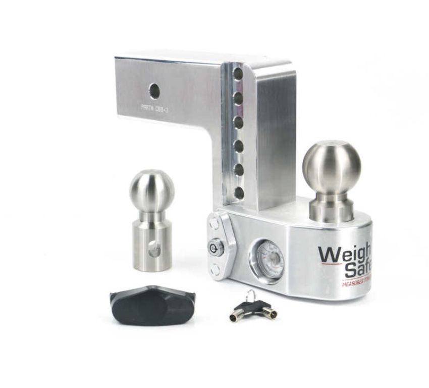 Weigh Safe WS6-3 6in Drop Hitch w/Built-in Scale & 3in Shank (10K/21K GTWR) - Aluminum