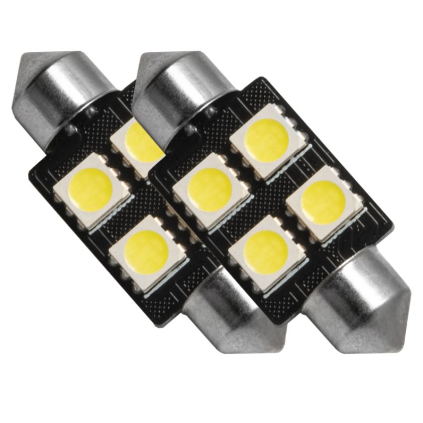 Oracle Lighting 5205-001 37mm 4 LED 3-Chip Festoon Bulbs, Cool White, Pair