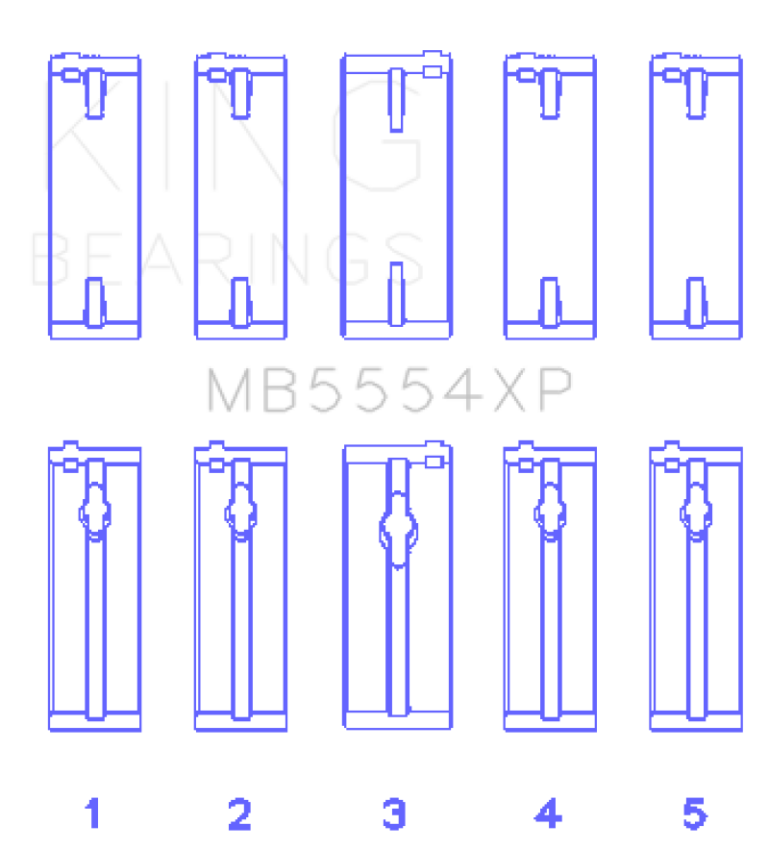 King Engine Bearings MB5554XPSTDX King Toyota 3SGTE (Size STDX) Performance Main Bearing Set