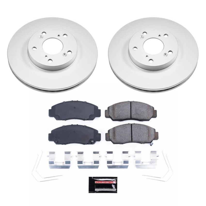 PowerStop CRK9109 Genuine Geomet Coated Rotor and Low-Dust Ceramic Brake Pad Kit