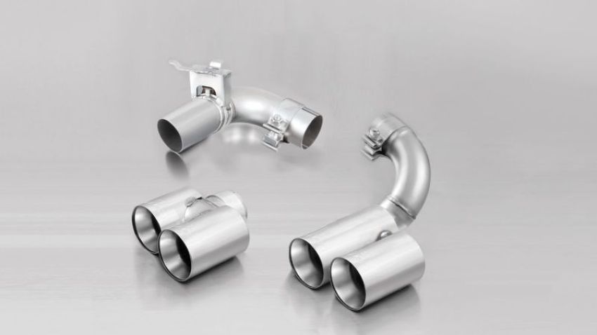 Remus Stainless Steel Tail Pipe Set - 4 Pipes Chromed 76mm Straight Cut