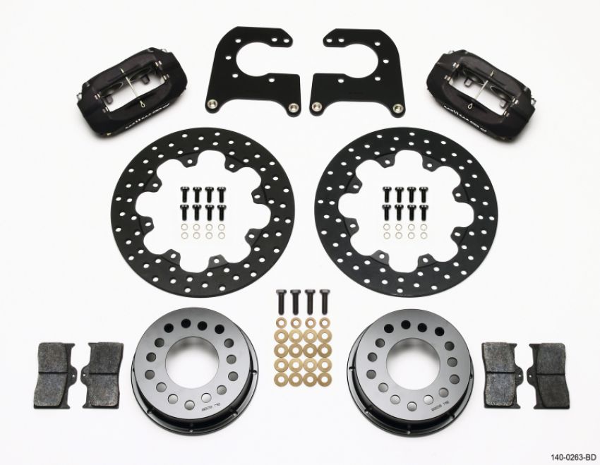 Wilwood 140-0263-BD Forged Dynalite Rear Drag Kit Drilled Rotor Chev 12 Bolt w C-Clips