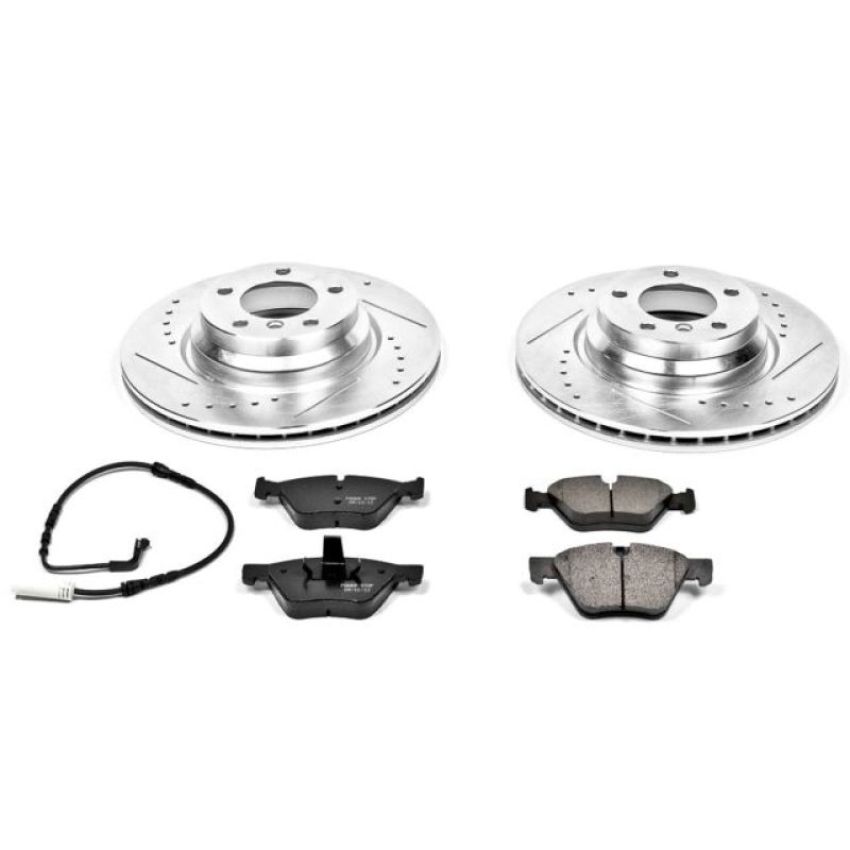 PowerStop K3077 Z23 Daily Driver Carbon-Fiber Ceramic Brake Pad and Drilled & Slotted Rotor Kit