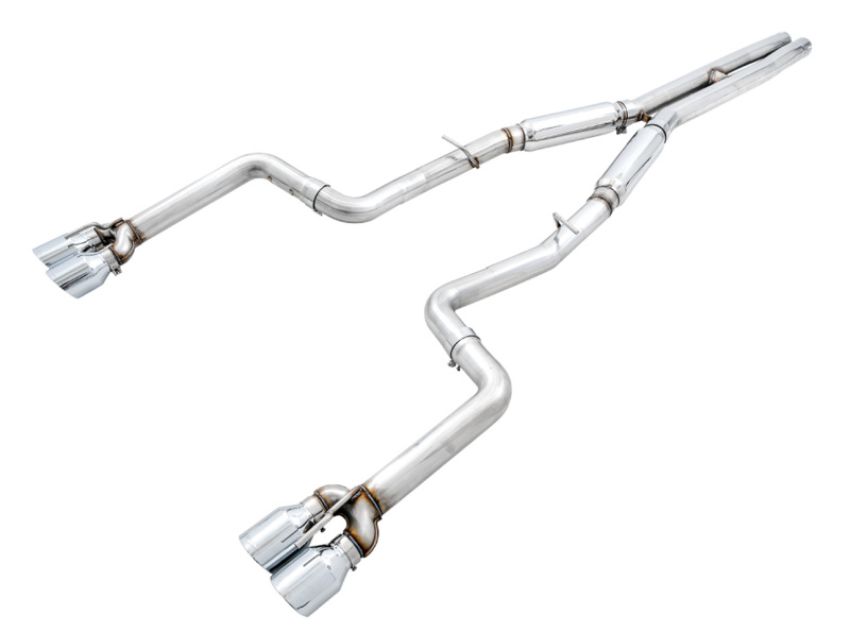 AWE Tuning 3015-42136 2015+ Dodge Challenger 6.4L/6.2L SC Track Edition Exhaust - Quad Chrome Silver Tips