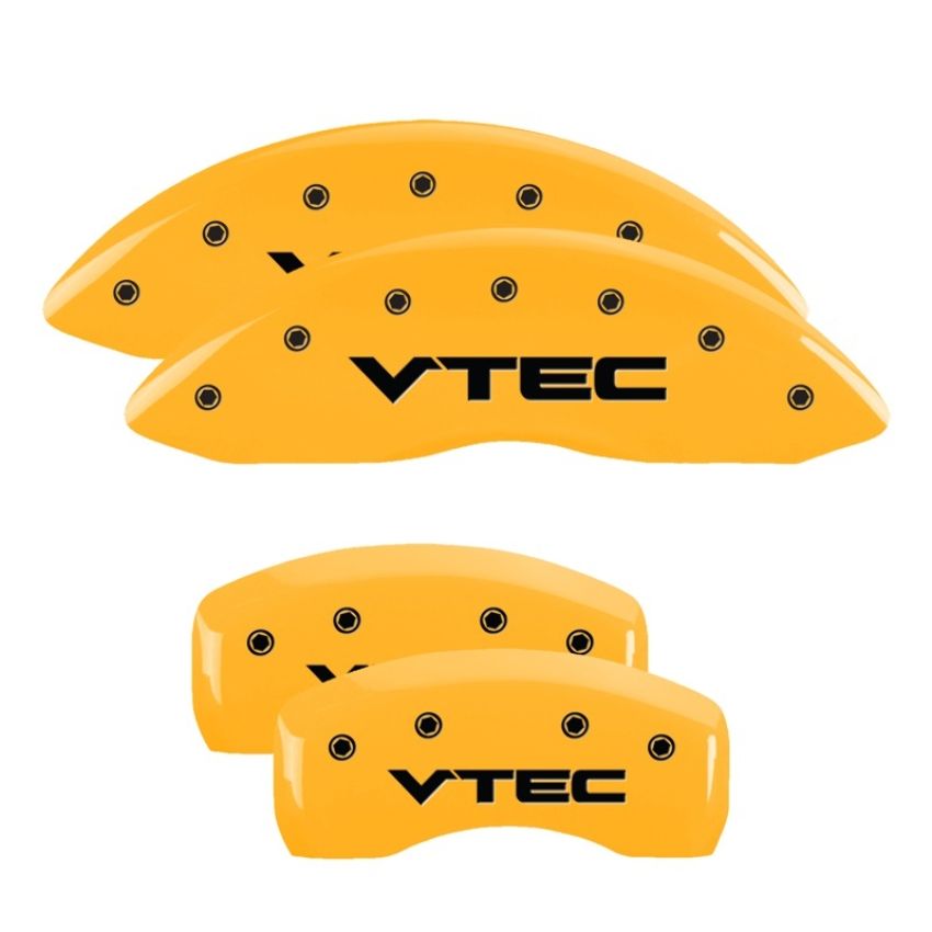 MGP 20201SVTCYL 4 Caliper Covers Engraved Front & Rear Vtech Yellow finish black ch