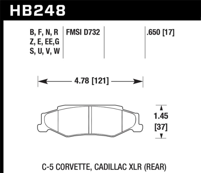 Hawk Performance HB248Z.650 Performance Ceramic Disc Brake Pad
