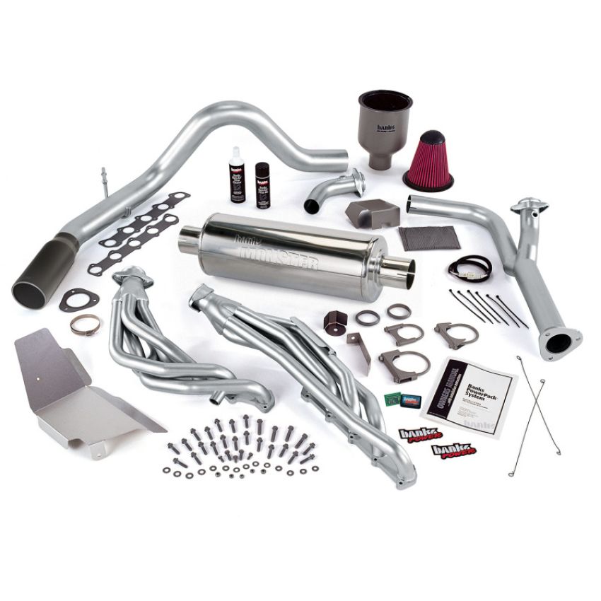 Banks Power 49130-B 99-04 Ford 6.8L Truck EGR-Early Cat PowerPack System - SS Single Exhaust w/ Black Tip