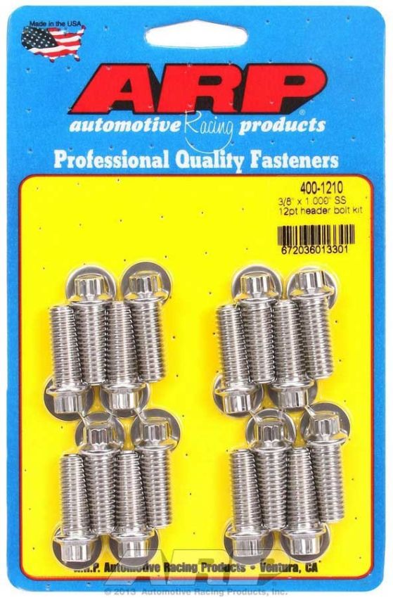 ARP ARP400-1210 S/S Header Bolt Kit - 3/8 x 1.00 UHL (16)