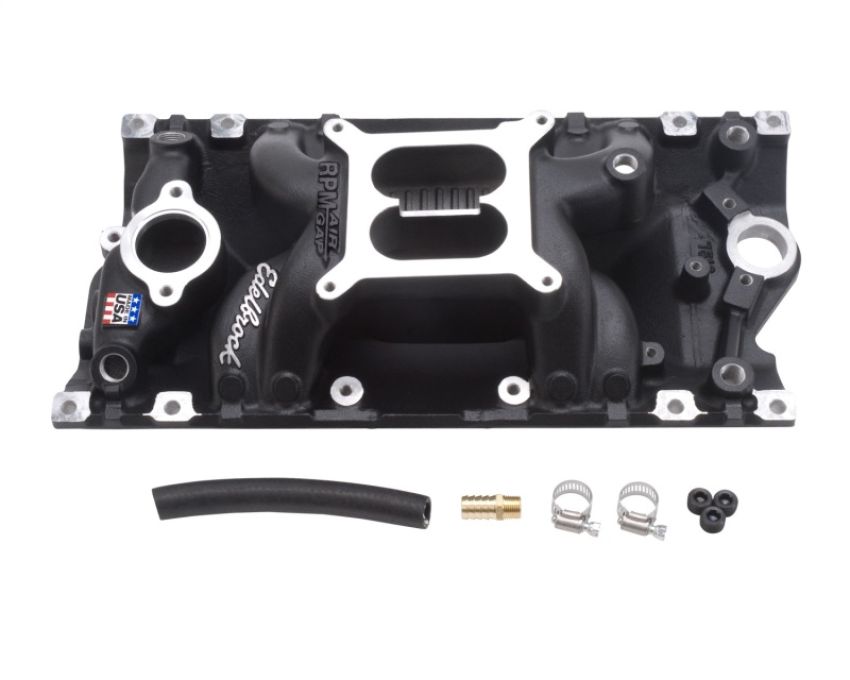 EDELBROCK EDE75163 SBC Performer RPM A/G Manifold - Black