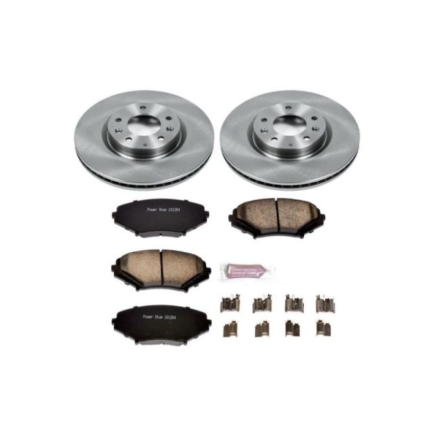 PowerStop KOE2964 OE Stock Replacement Low-Dust Ceramic Brake Pad and Rotor Kit