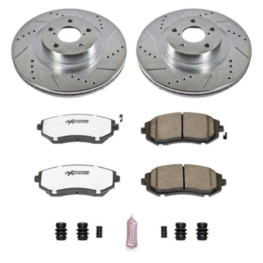 PowerStop K3038-26 Z26 Street Performance Ceramic Brake Pad and Drilled & Slotted Rotor Kit