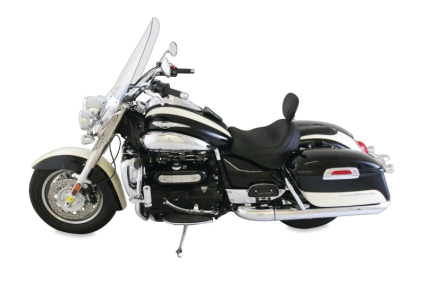 Mustang Motorcycle 79781 Mustang 08-18 Triumph Rocket III Touring Standard 2PC Seat w/Driver Backrest - Black