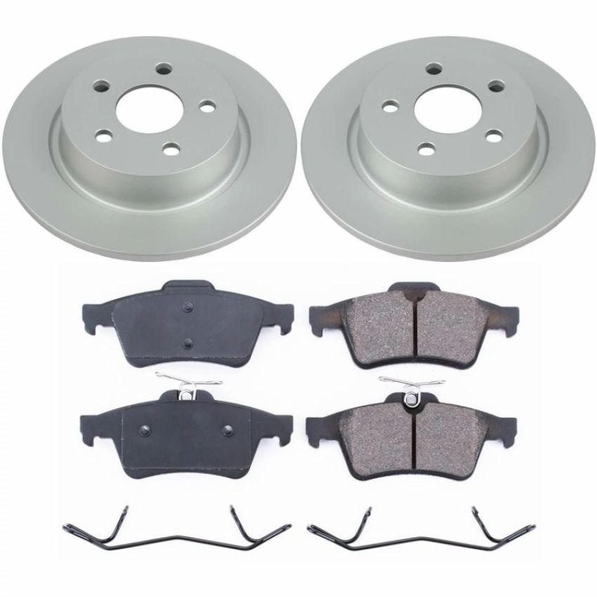 PowerStop CRK8176 Genuine Geomet Coated Rotor and Low-Dust Ceramic Brake Pad Kit