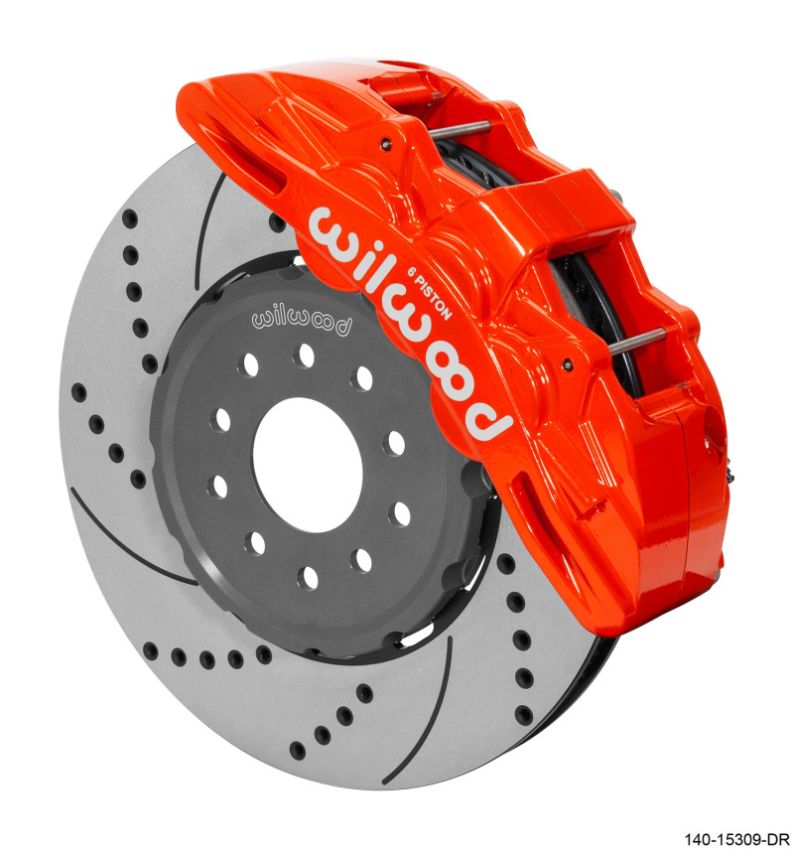 Wilwood 140-15309-DR SX6R Front Brake Kit 14in SRP Slotted/Drilled Red 05-13 Chevy Corvette