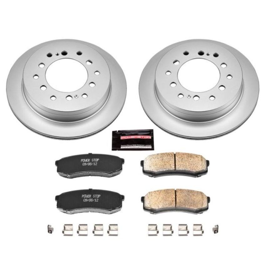 PowerStop CRK2405 Genuine Geomet Coated Rotor and Low-Dust Ceramic Brake Pad Kit