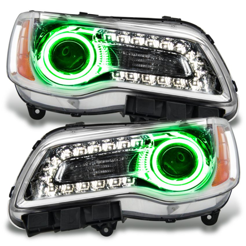 Oracle Lighting 7728-004 SMD Pre-Assembled Headlights, Non-HID, Chrome Bezel, Green