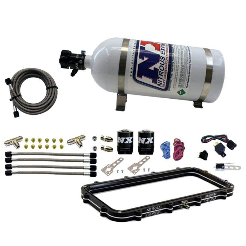 Nitrous Express 20940-10 Holley High Ram Plenum Plate System w/ 10lb Bottle
