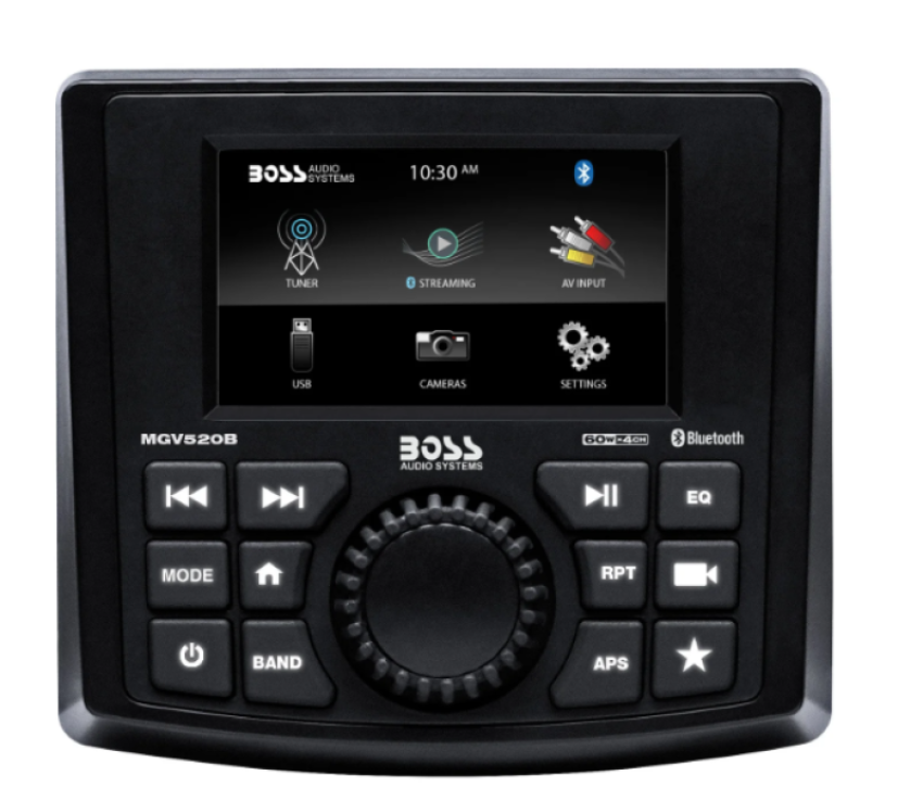 BOSS Audio Systems Marine Audio Stereo System Gauge Receiver Bluetooth