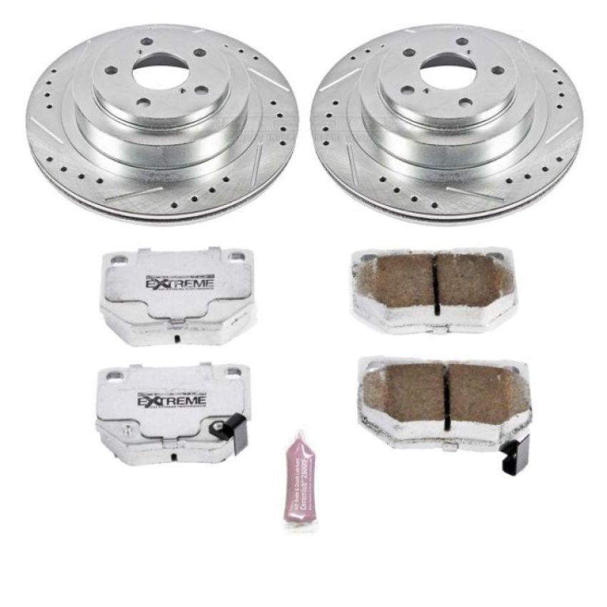 PowerStop K4932-26 Z26 Street Performance Ceramic Brake Pad and Drilled & Slotted Rotor Kit