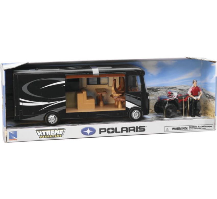 New Ray Toys SS-37356 Polaris Sportsman with RV Van and Figurine