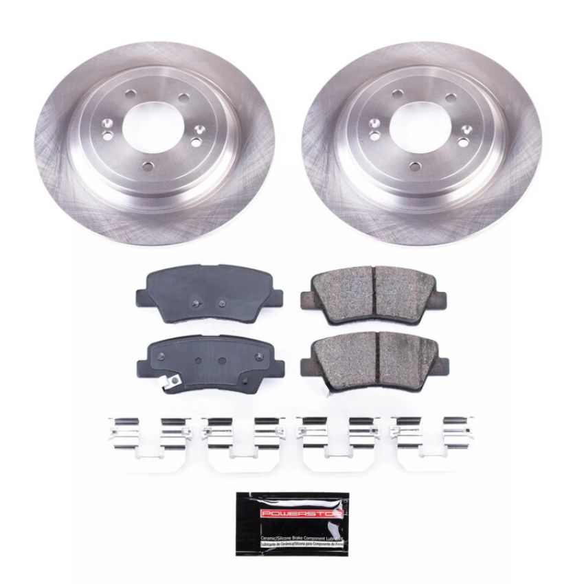 PowerStop SC8016 Semi-Coated Rotor and Low-Dust Ceramic Brake Pad Kit