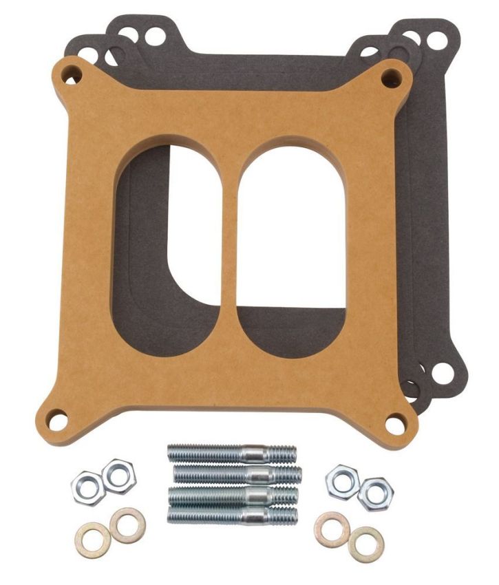 EDELBROCK EDE8725 Carburetor Spacer - .5in Divided - Wood