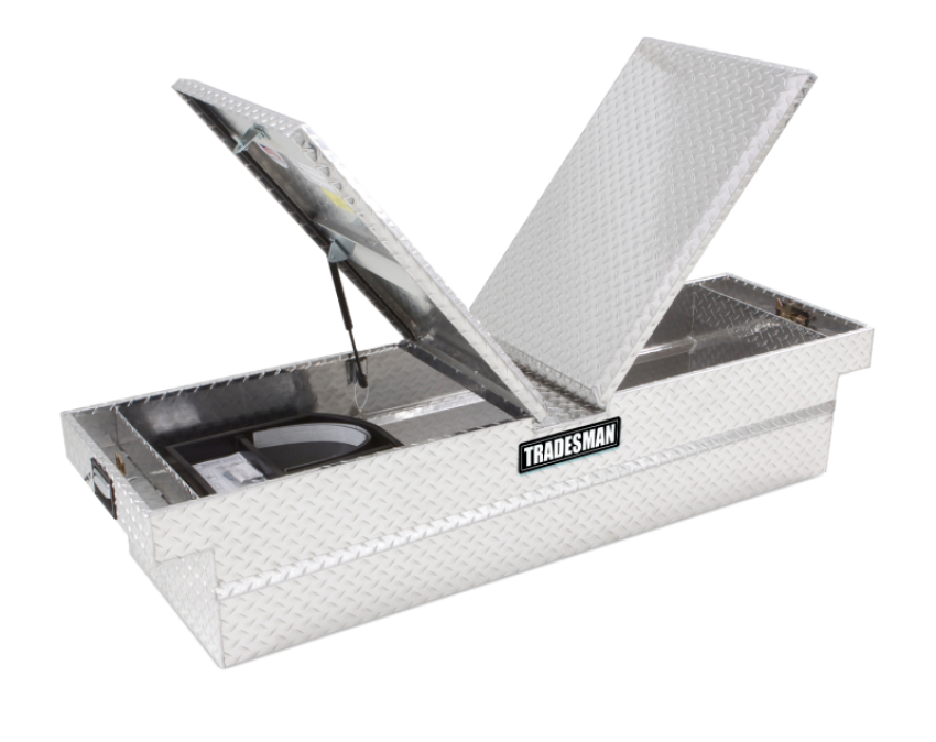 Tradesman 9150PB Aluminum Gull Wing Cross Bed Truck Tool Box w/Push Button (70in.) - Brite