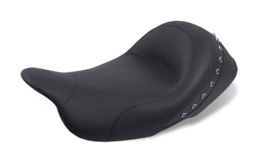 Mustang Motorcycle 76028 Mustang 08-21 Harley Electra Glide Std,Rd Glide,Rd King,Str Glide Solo Seat Blk Pearl Studs - Black