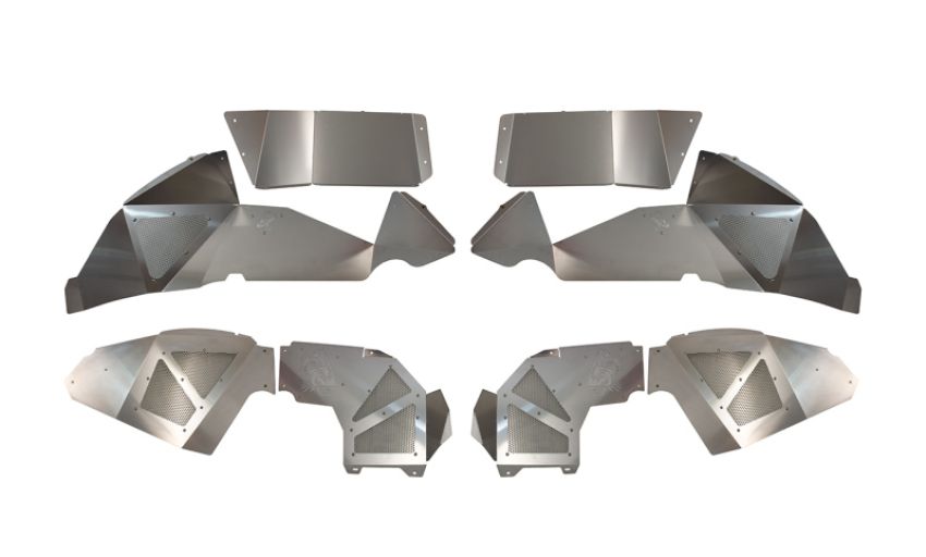 Fishbone Offroad 2018+ Jeep Wrangler JL Front/Rear Set of 4 Aluminum Raw Inner Fenders