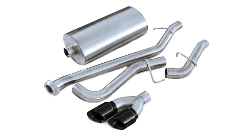Corsa Performance 14232BLK 3.0in. Cat-Back Single Side Exit with Twin 4.0in. Black PVD Pro-Series Tips
