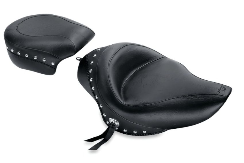 Mustang Motorcycle 76501 Mustang 04-21 Harley Sportster Standard Touring Passenger Seat w/Studs - Black