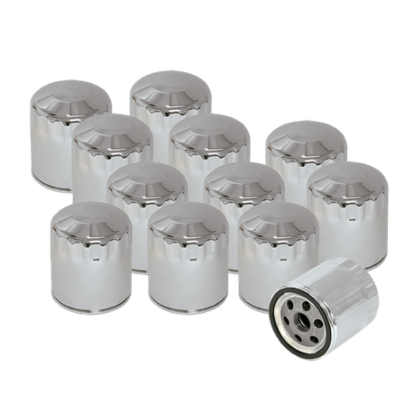 S&S Cycle 310-0240 Shovelhead Models Oil Filters - Chrome - 12 Pack
