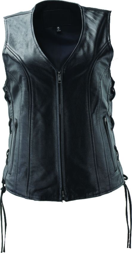 Kuryakyn 094445 Leather By River Road Sapphire Leather Vest Black Womens - Medium