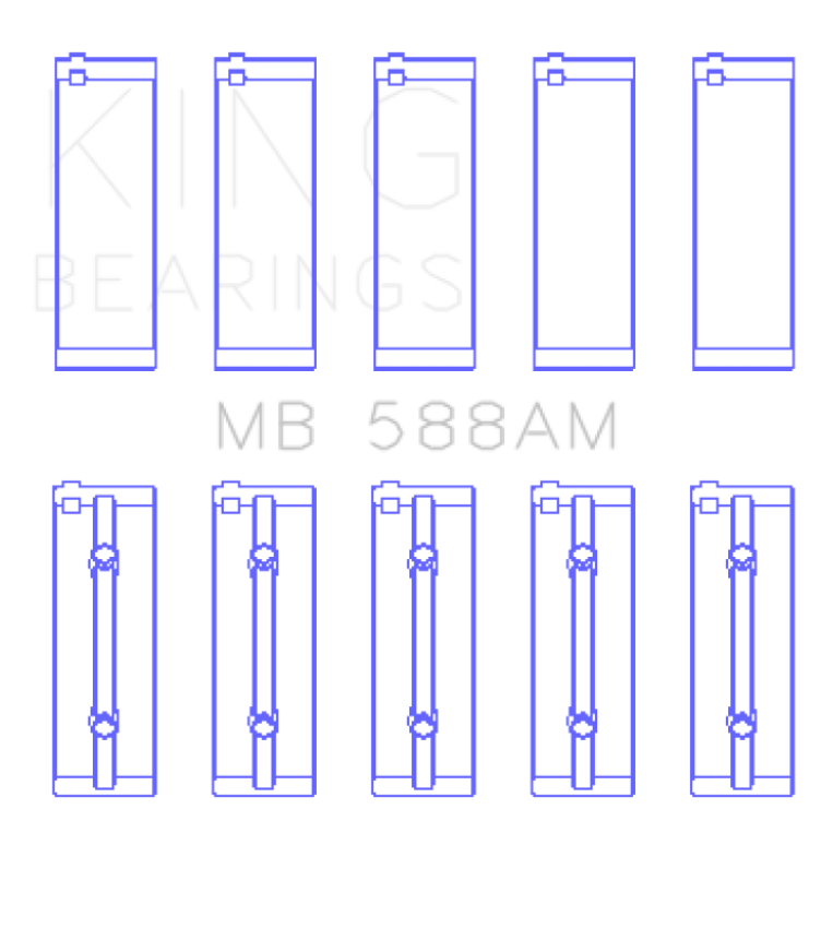 King Engine Bearings MB588AM0.5 Renault C1E/E7F/K7J/C1J/C6J (Size +0.50mm) Main Bearing Set