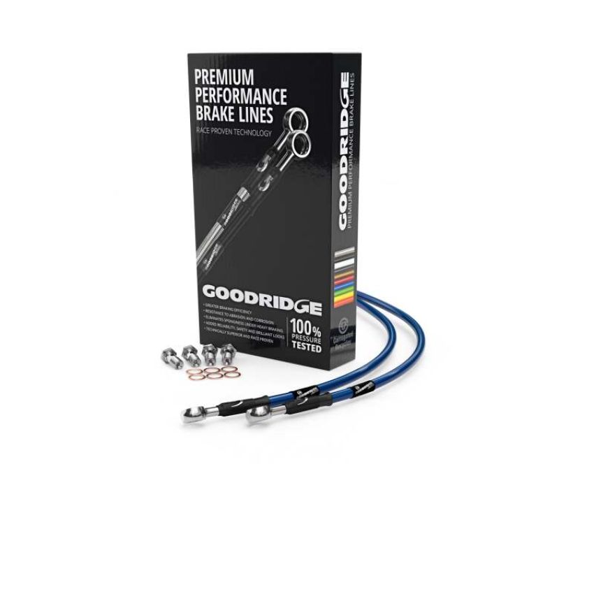 Goodridge GLS050-1FC-EB Gilera Runner 50 Front Disc Electric Blue Brake Lines