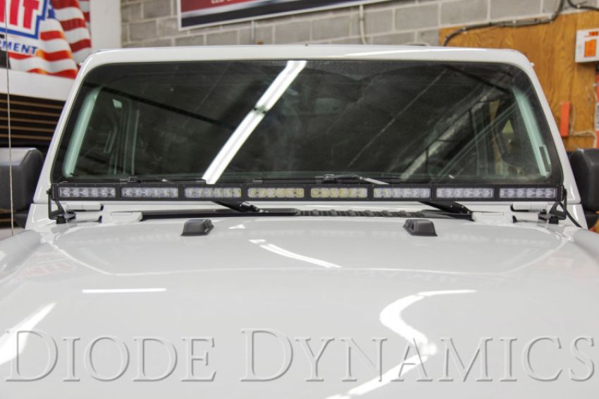 Diode Dynamics DD6108 18-21 Jeep JL Wrangler/Gladiator SS50 Hood LED Light Bar Kit - Amber Flood