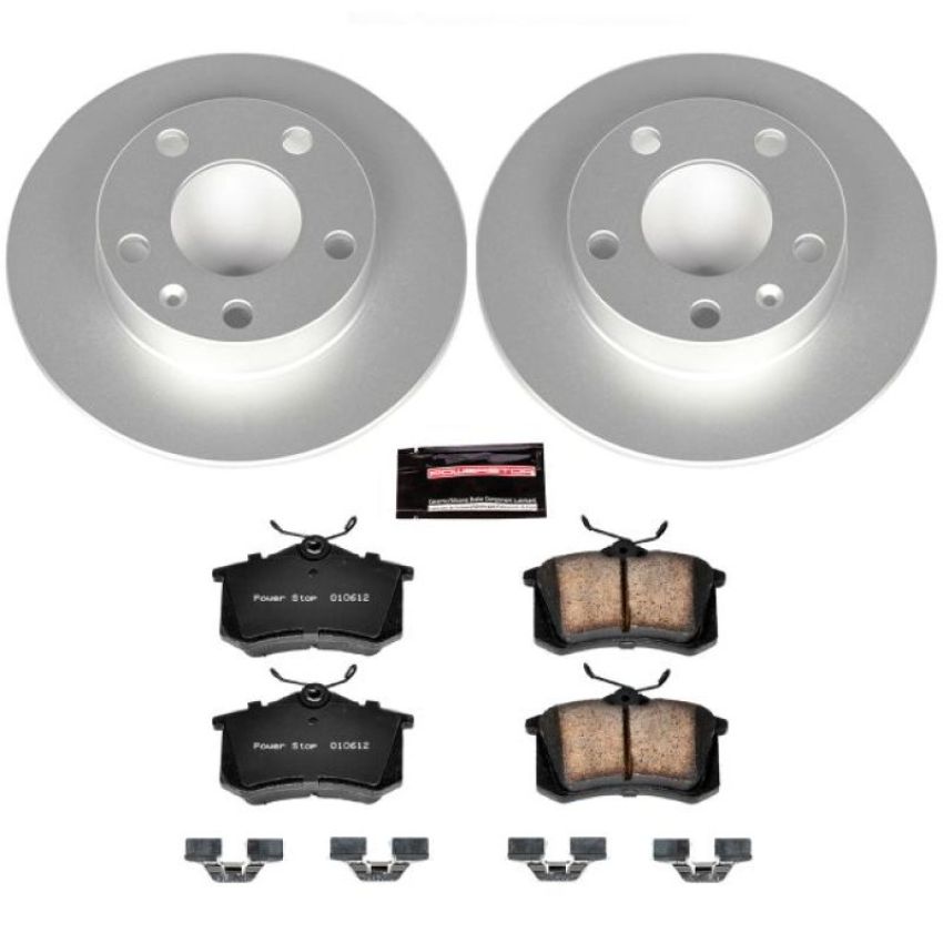 PowerStop CRK3129 Genuine Geomet Coated Rotor and Carbon-Fiber Ceramic Brake Pad Kit