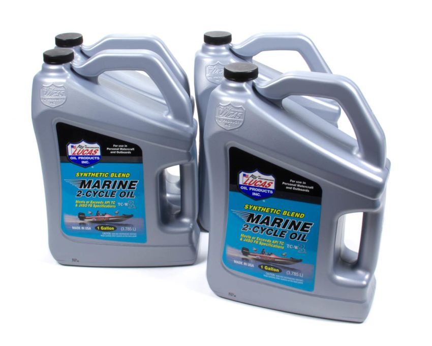 LUCAS OIL LUC10861-4 Marine Oil 2 Cycle Case 4 x 1 Gal Syn. Blend