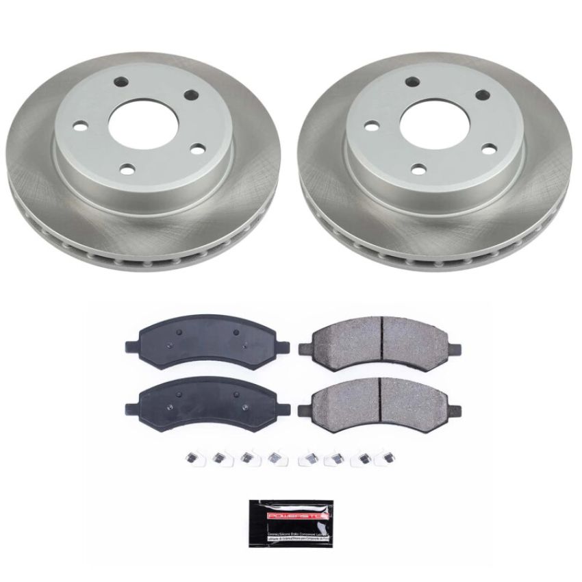 PowerStop SC2193 Semi-Coated Rotor and Low-Dust Ceramic Brake Pad Kit