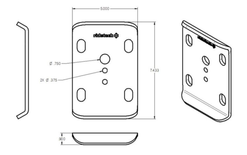 Ridetech 90000041 U-Bolt plate, 1/4
