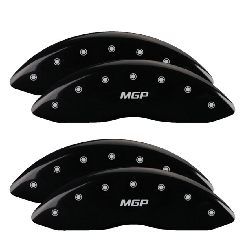 MGP 10120SMGPBK 4 Caliper Covers Engraved Front & Rear  Black finish silver ch