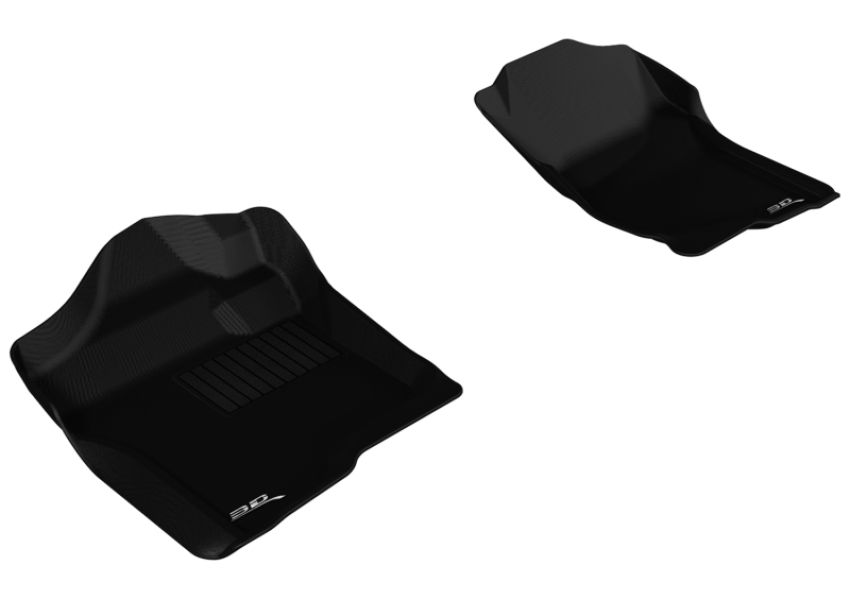 3D MAXpider L1CH04711509 2007-2013 Chevrolet Silverado Extended/Crew Cab Kagu 1st Row Floormat - Black