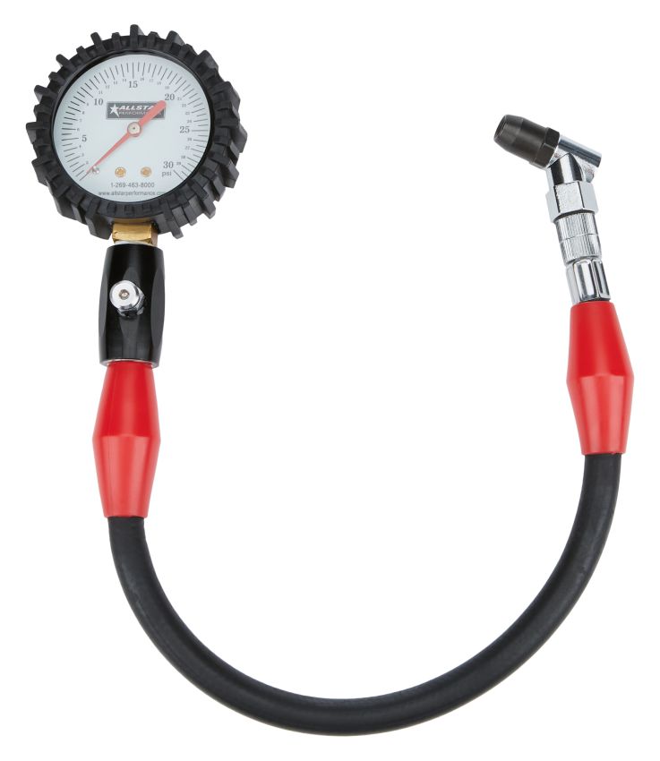 ALLSTAR PERFORMANCE ALL44057 Tire Pressure Gauge 0-30 PSI 2-1/4in Glow