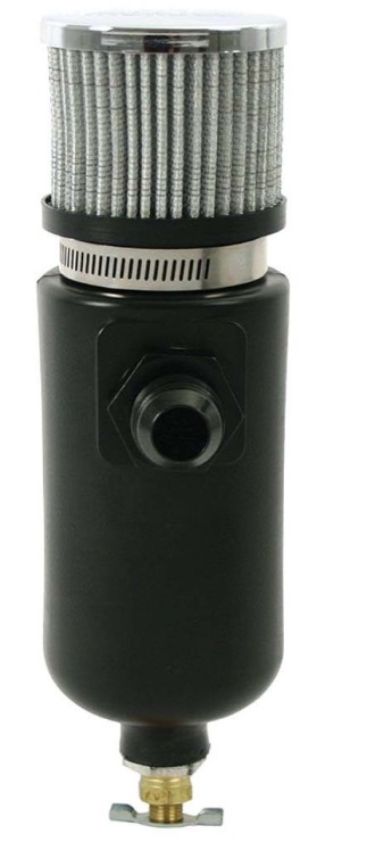 MOROSO MOR85402 Breather Tank 1qt w/10an Fitting - Poly - Black