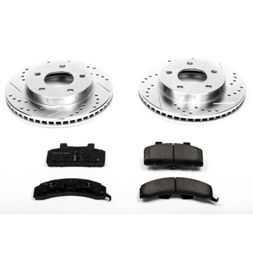 PowerStop K1487 Z23 Daily Driver Carbon-Fiber Ceramic Brake Pad and Drilled & Slotted Rotor Kit