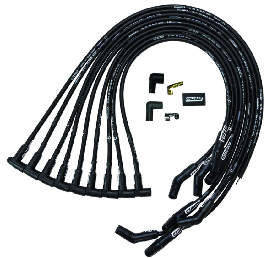 MOROSO MOR73729 Ultra 40 Spark Plug Wire Set - BBC HEI 135-Deg