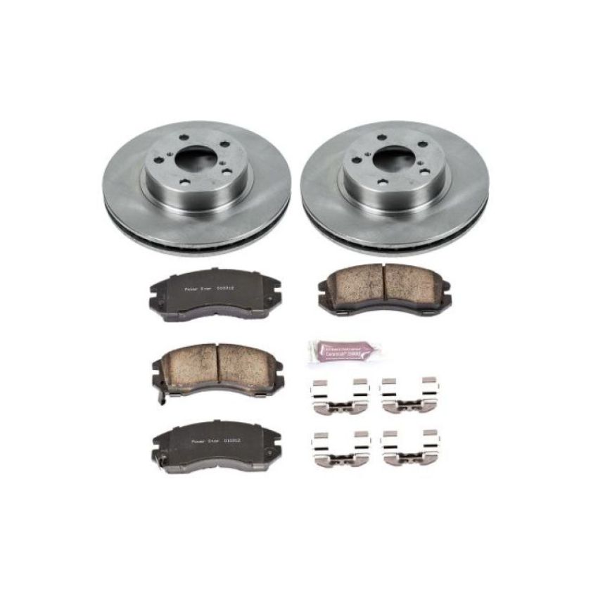 PowerStop KOE443 OE Stock Replacement Low-Dust Ceramic Brake Pad and Rotor Kit