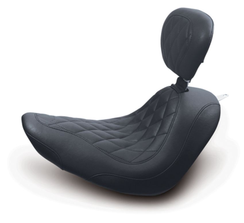 Mustang Motorcycle 79738 Mustang 06-17 Harley Softail Wide Tire(200mm)Wide Tripper Solo Seat w/DBR Diamond Stitch - Black