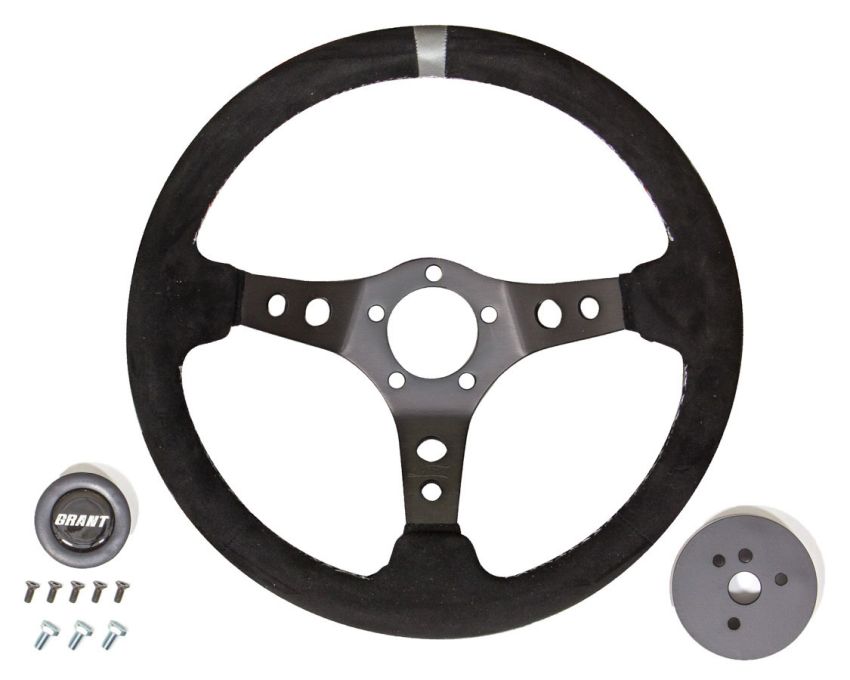 GRANT GRT694 Suede Racing Steering Wheel w/Center Marker